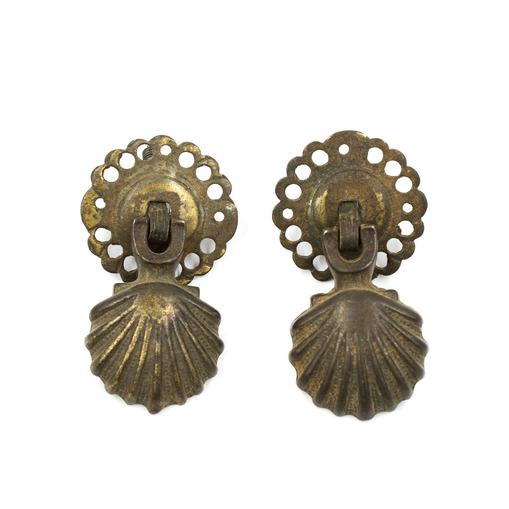 this is a pair of antique drop pulls