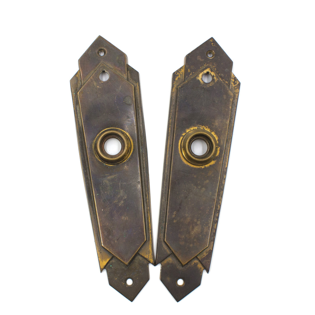 this is a pair of two large vintage mid century art deco escutcheons