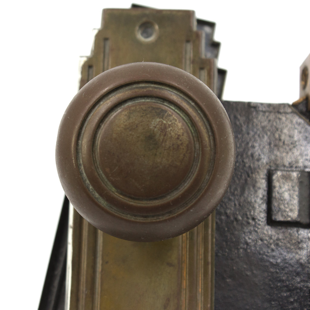 this is a close up picture of a vintage art deco doorknob
