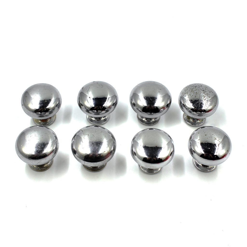 Chrome 1940's Late Deco Cabinet Knobs