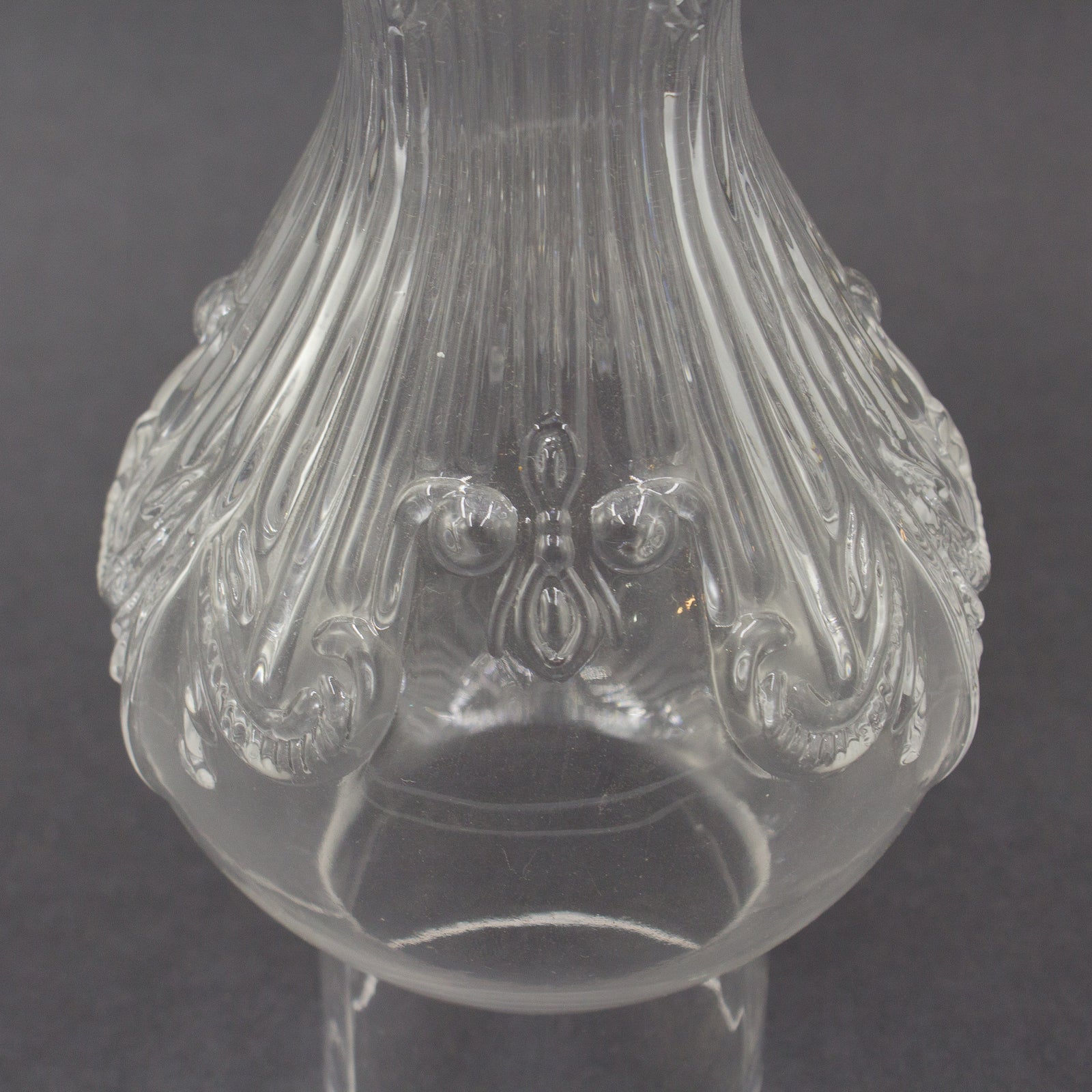 Ornate Cast Clear Hurricane Lamp Shade