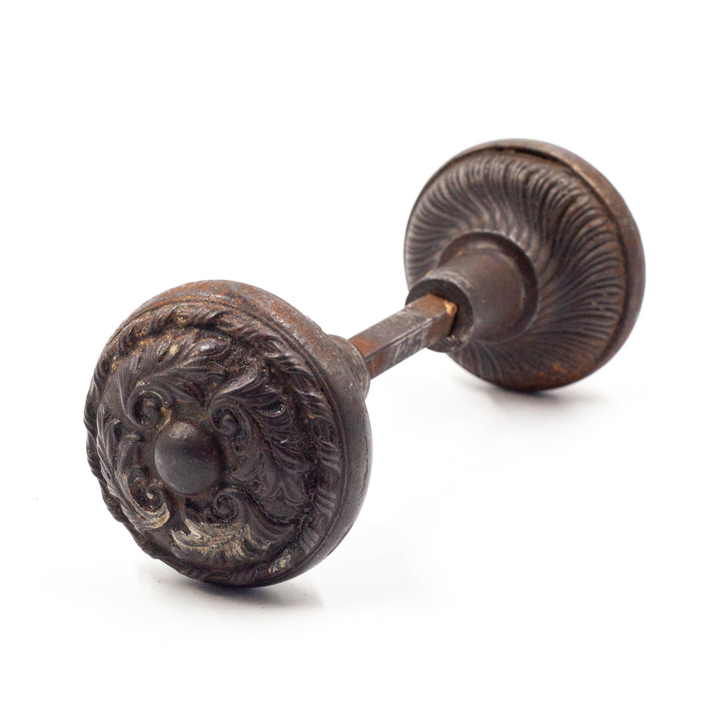 This is an antique Victorian lockwood door knob set