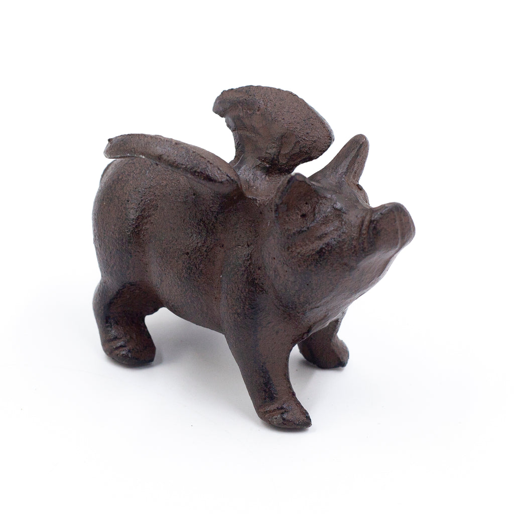 Cast Iron Flying Pig Paperweight