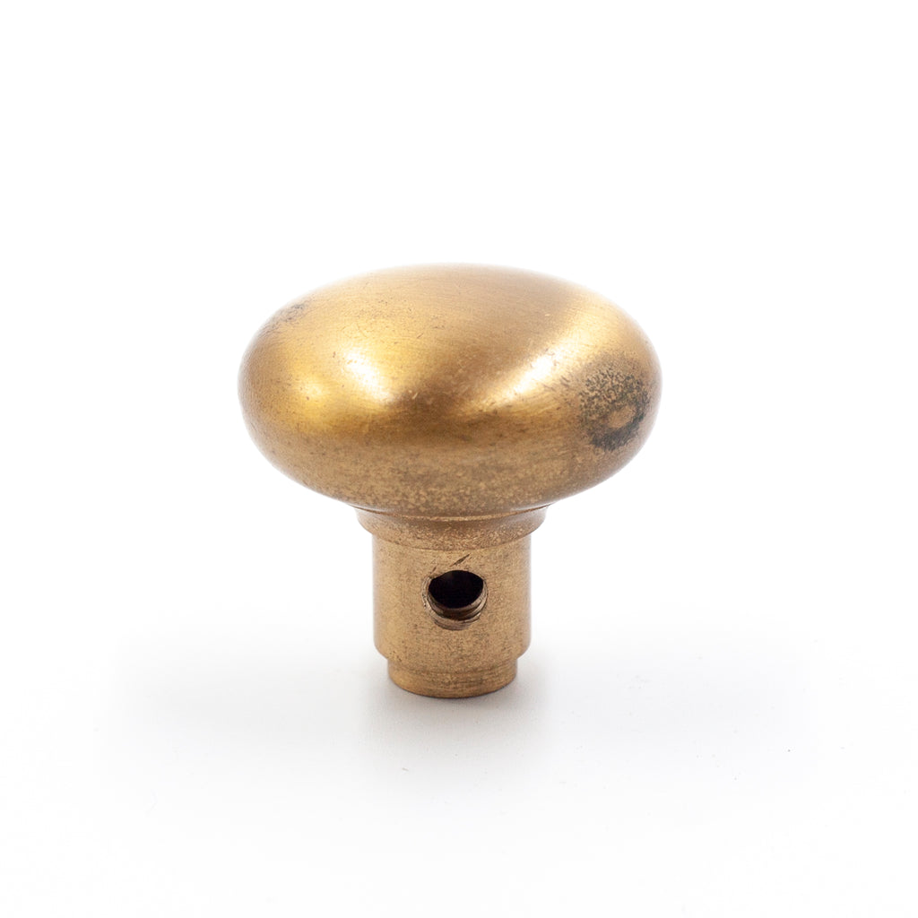 side view of french door brass knob
