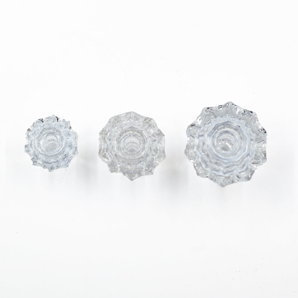 Clear Glass Fluted Cabinet Drawer Knobs