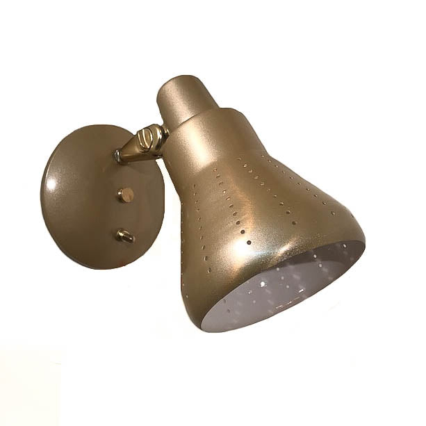 Mid-Century Gold Metal Wall Sconces